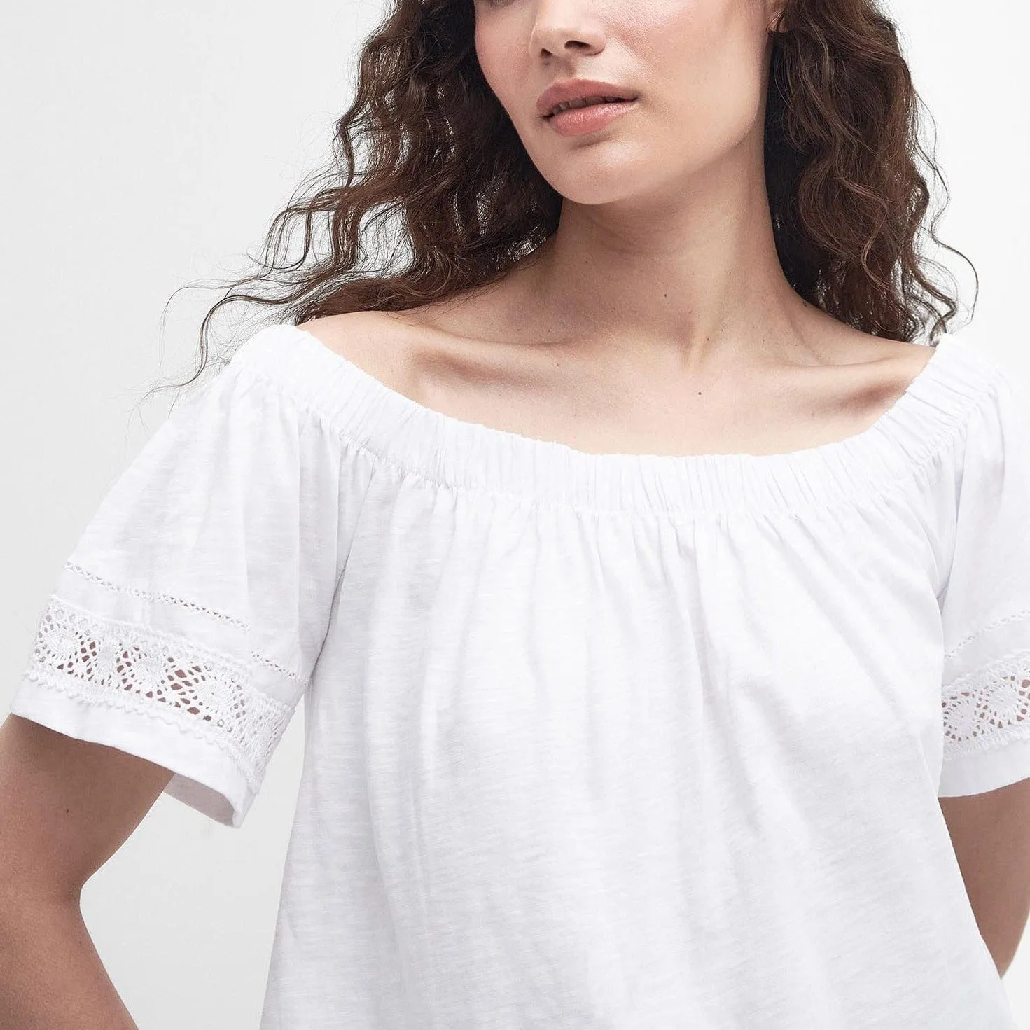 Barbour Ralee Off-The-Shoulder Top In White