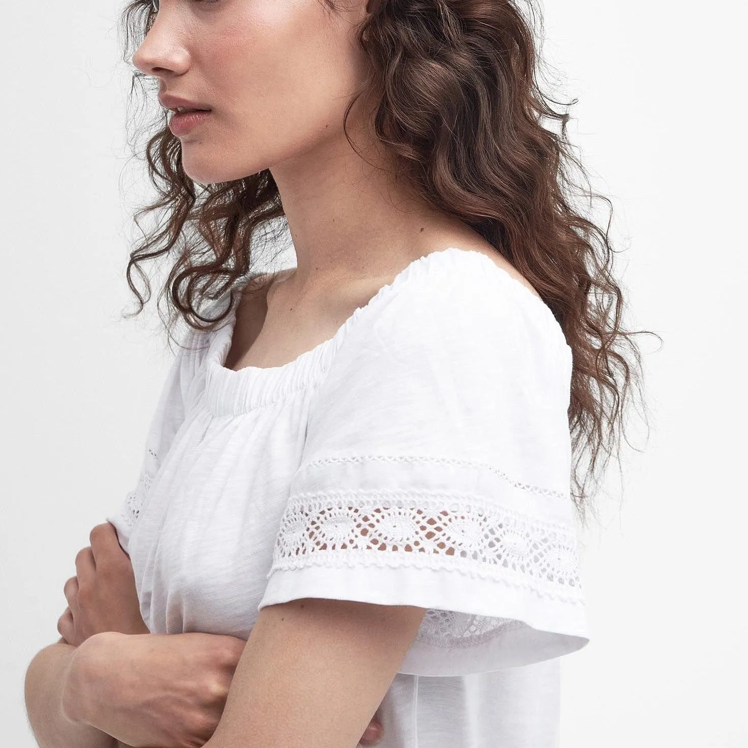 Barbour Ralee Off-The-Shoulder Top In White