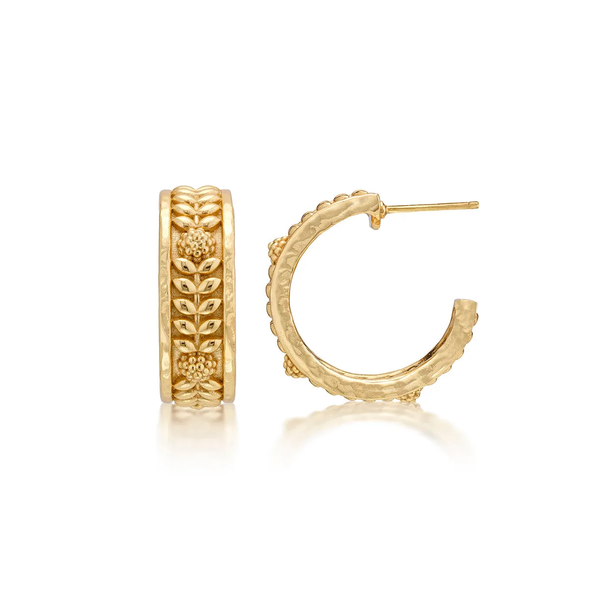 Berry Vine Small Hoop Earrings - Gold