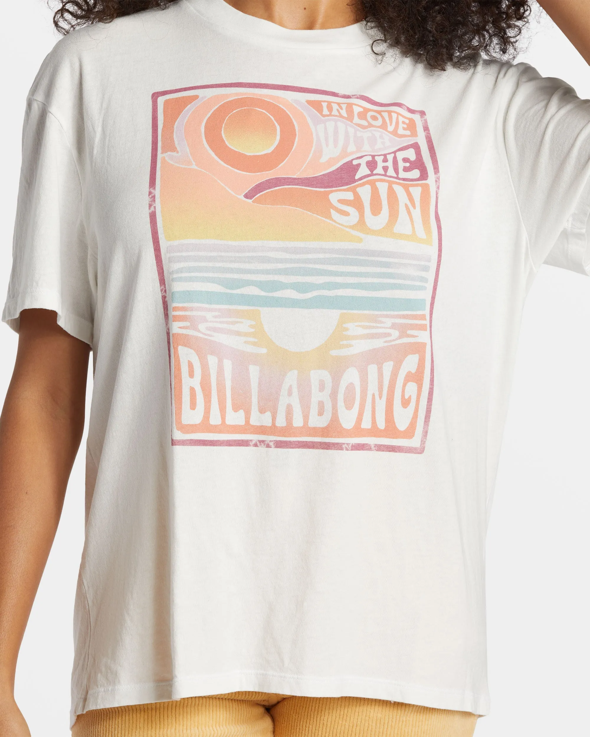 BILLABONG WITH THE SUN WOMENS TEE - WHITE