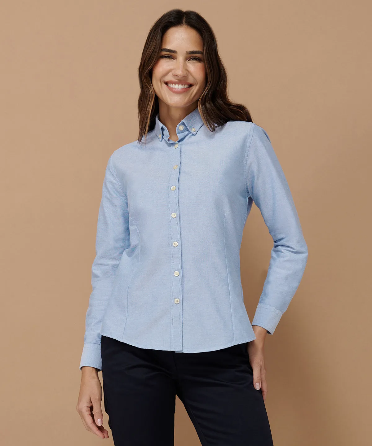 Black - Women's modern long sleeve Oxford shirt