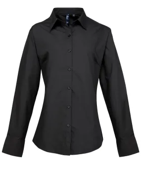 Black - Women's supreme poplin long sleeve shirt