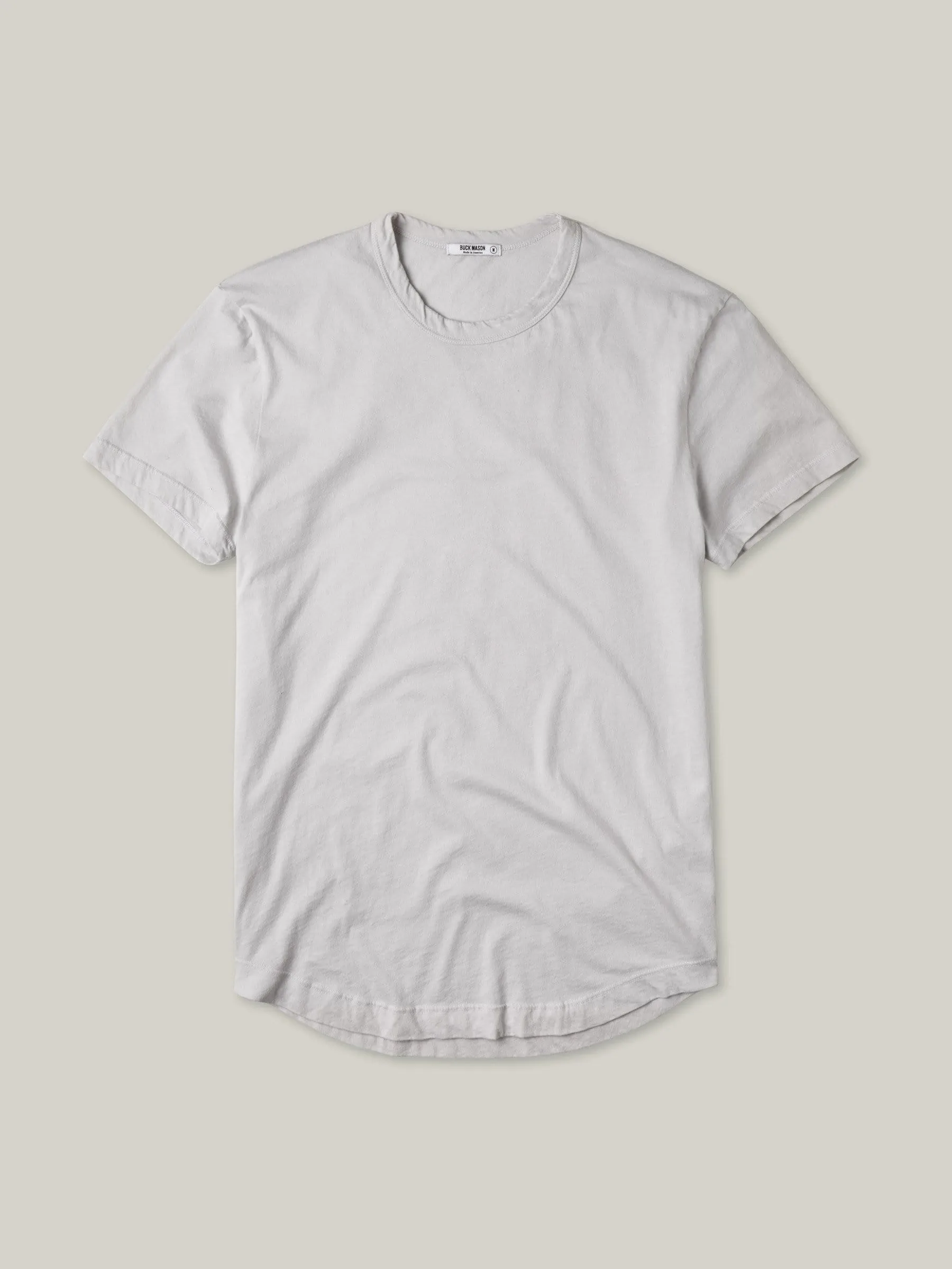 Bone Venice Wash Pima Curved Hem Tee