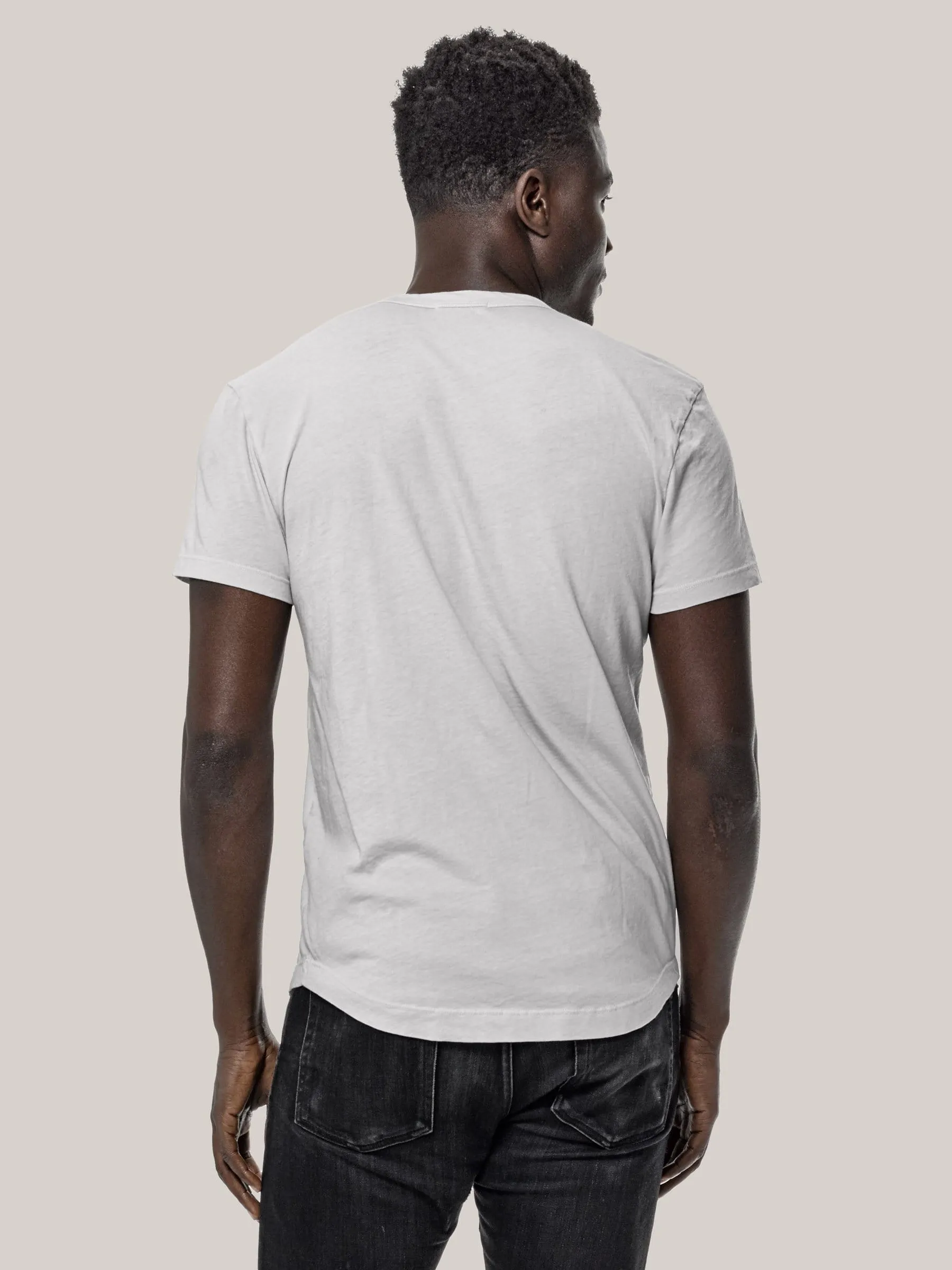 Bone Venice Wash Pima Curved Hem Tee