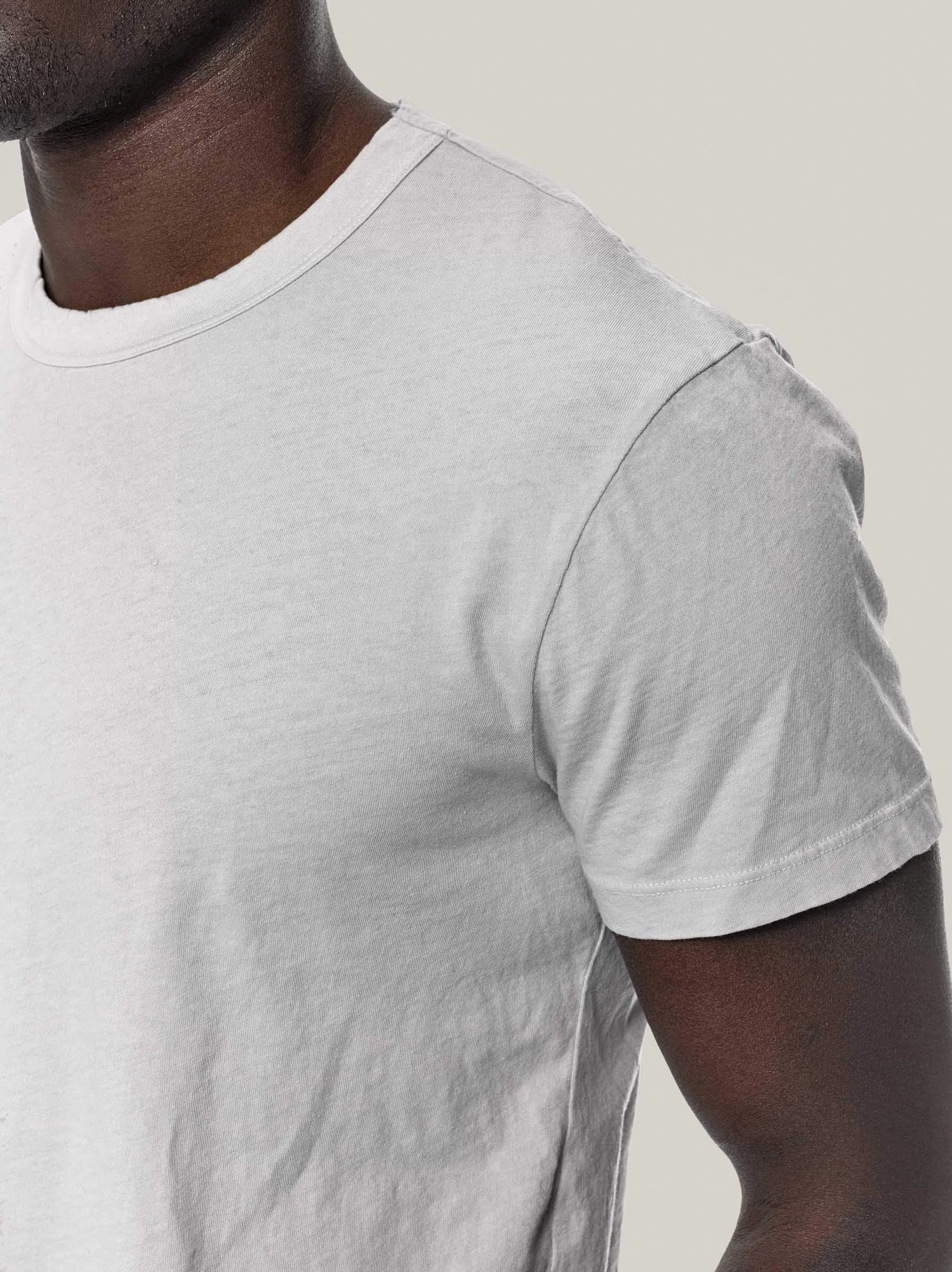 Bone Venice Wash Pima Curved Hem Tee