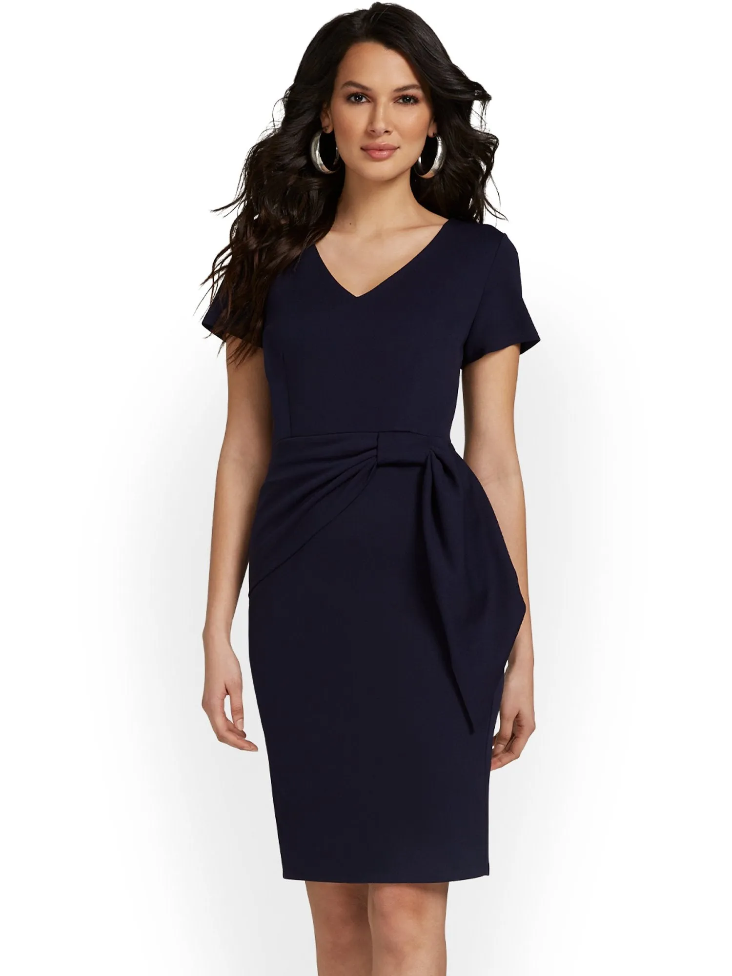 Bow-Waist Sheath Dress - Magic Crepe®