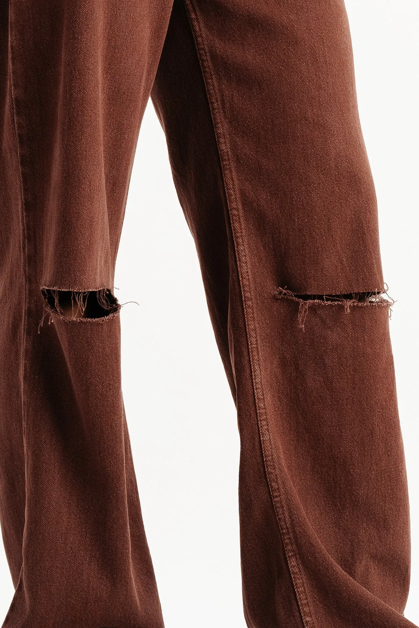 Brown Knee Slit Men's Jeans