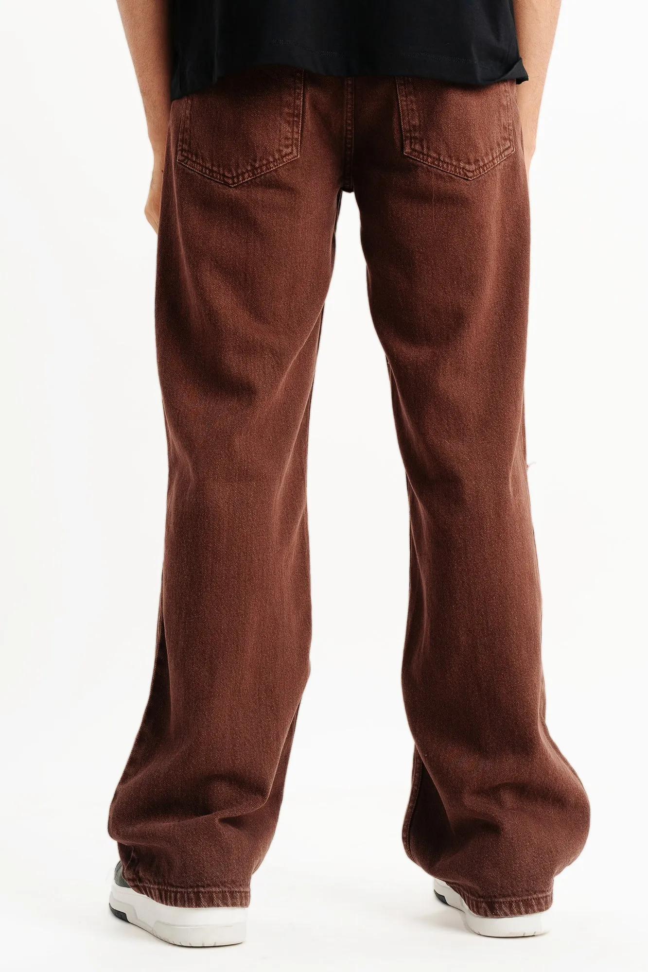 Brown Knee Slit Men's Jeans