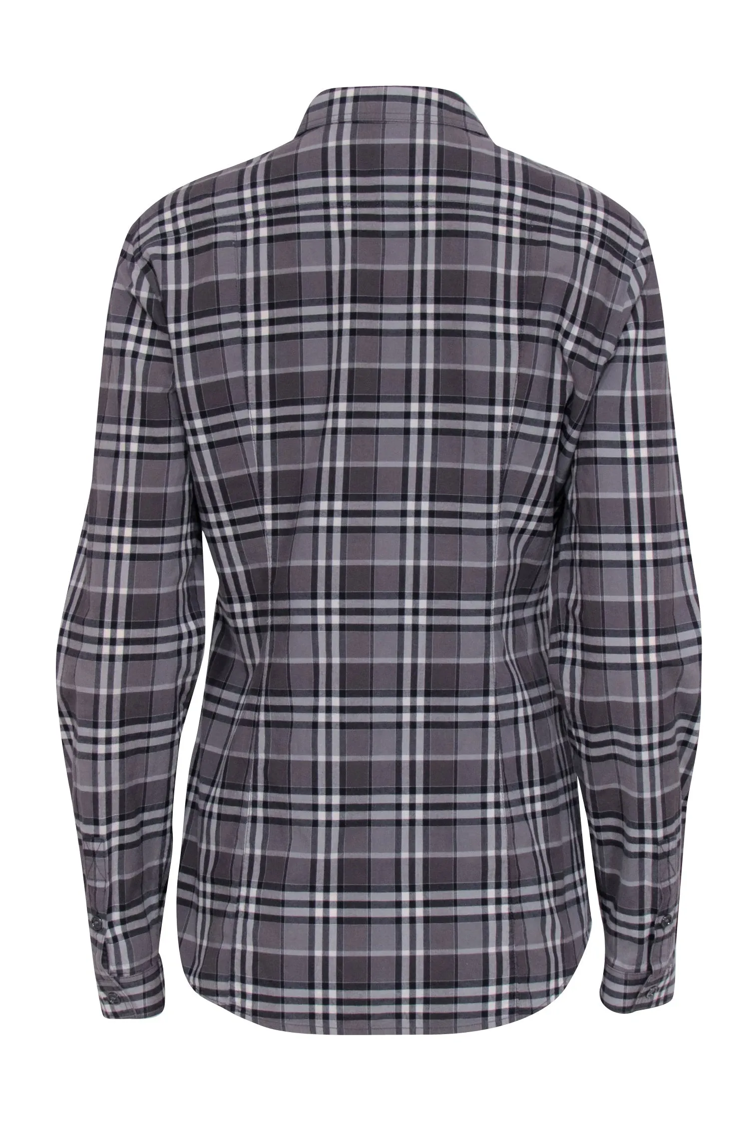 Burberry Brit - Grey Classic Plaid Button Front Sz M