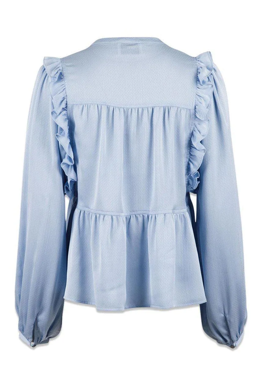 Celia Solid Blouse - Light Blue