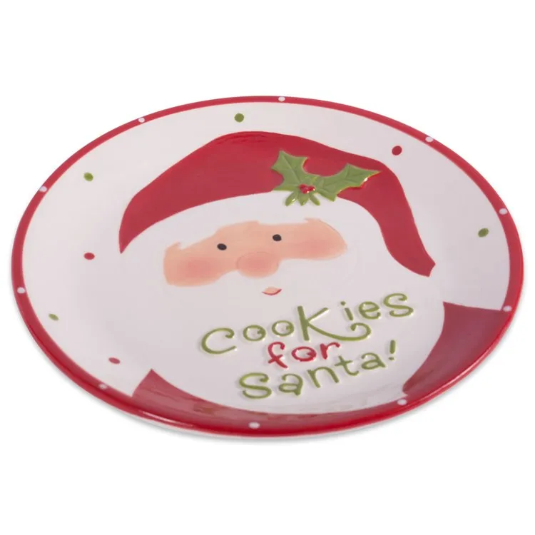 Ceramic Cookies For Santa Plate