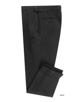 Charcoal Grey 100% Wool Flannel High Waisted Pant