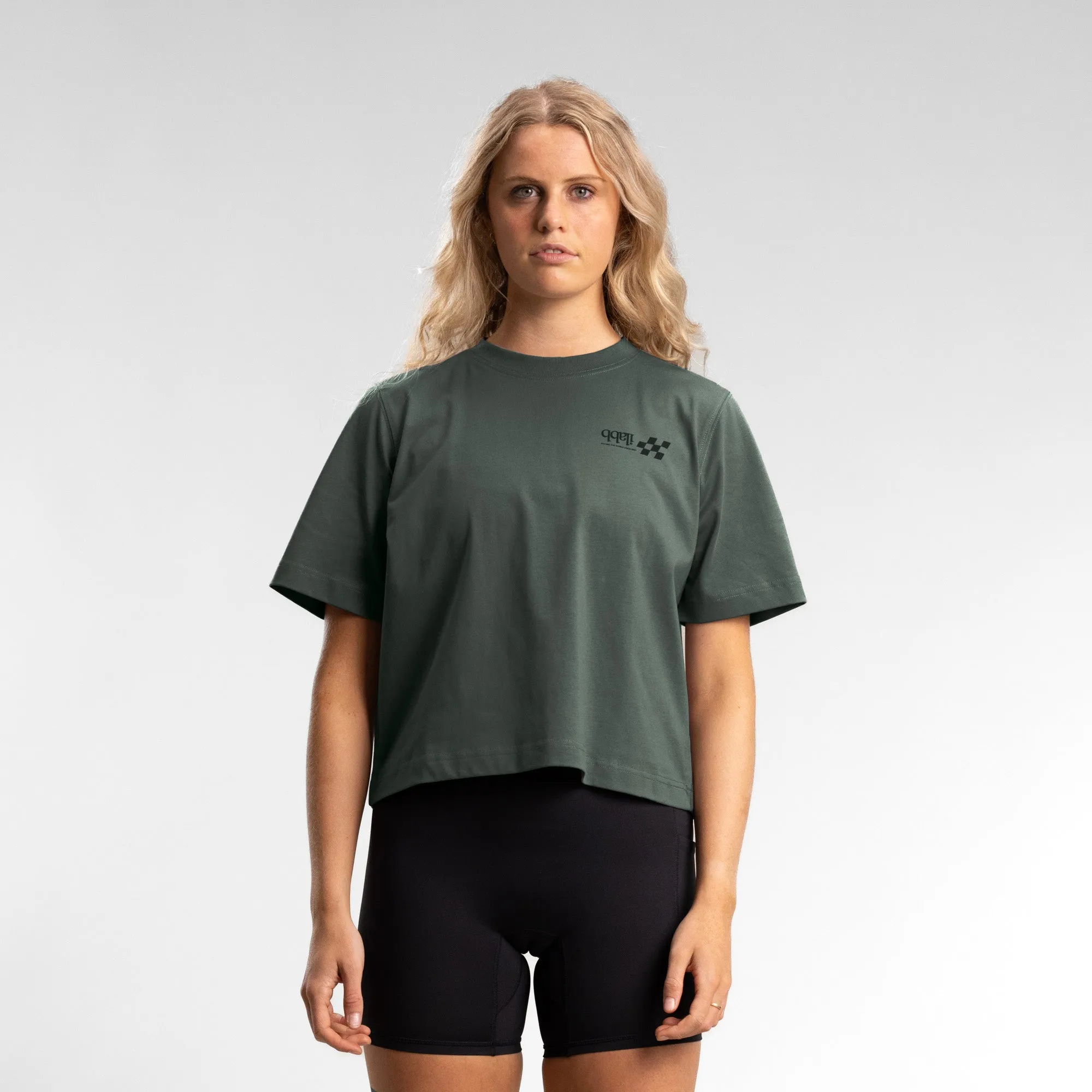 Checkered Relaxed Tee Women's MILITARY