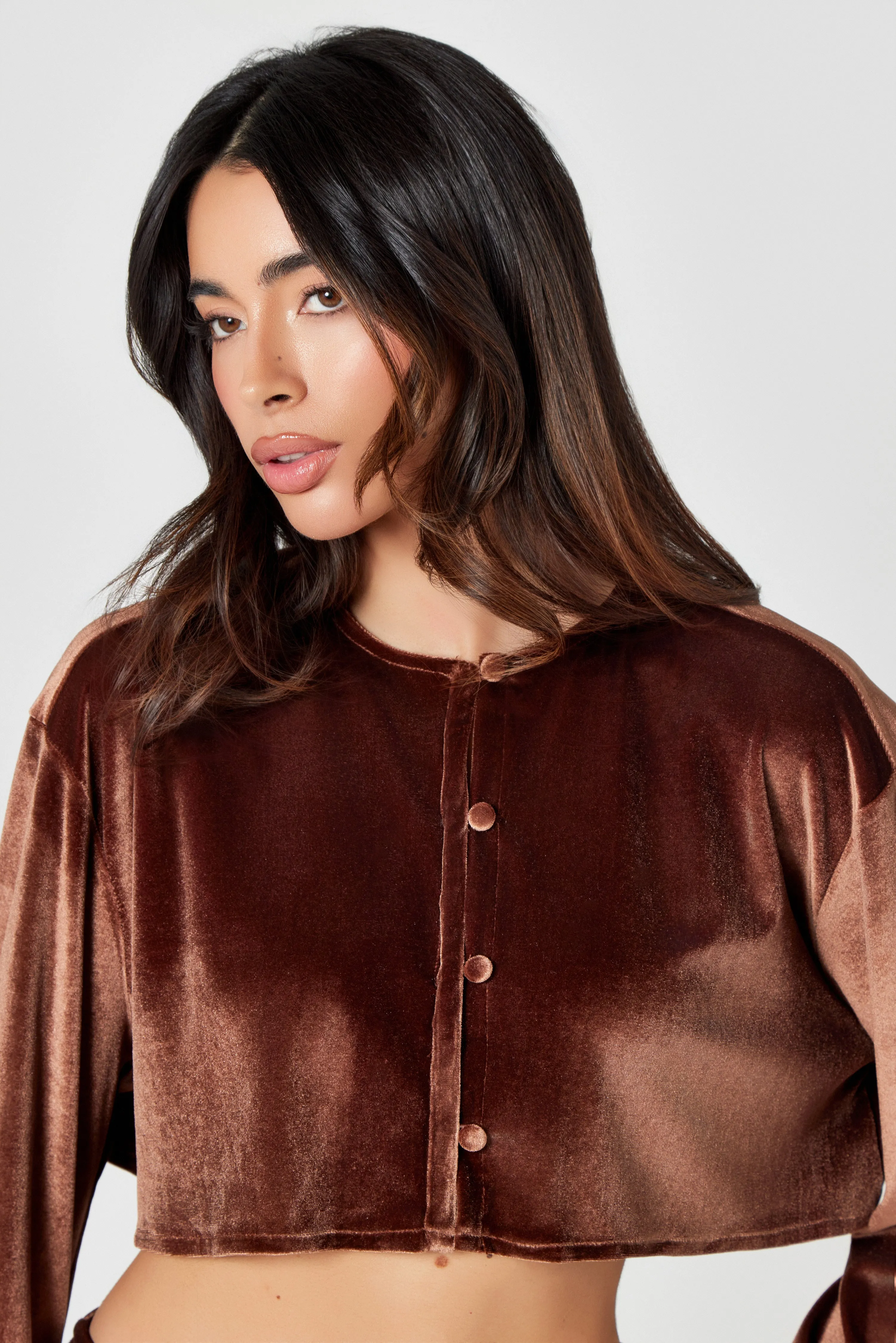 Chocolate Velvet Blouse