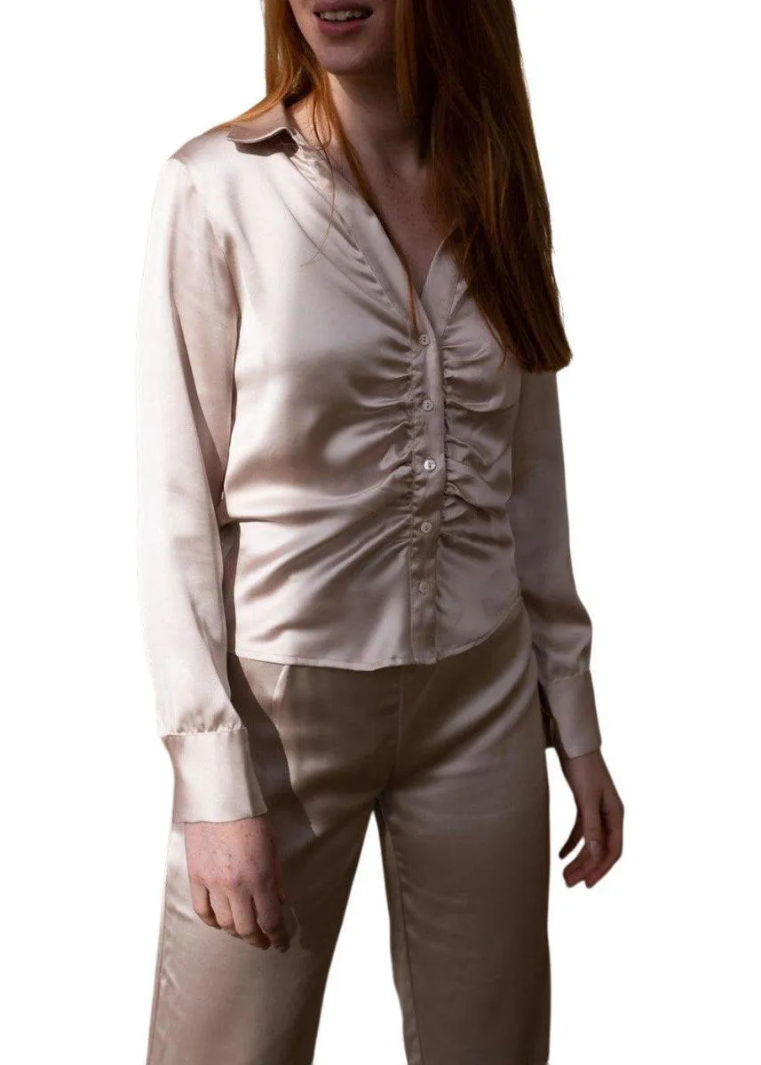 Christy Satin Shirt - Champagne