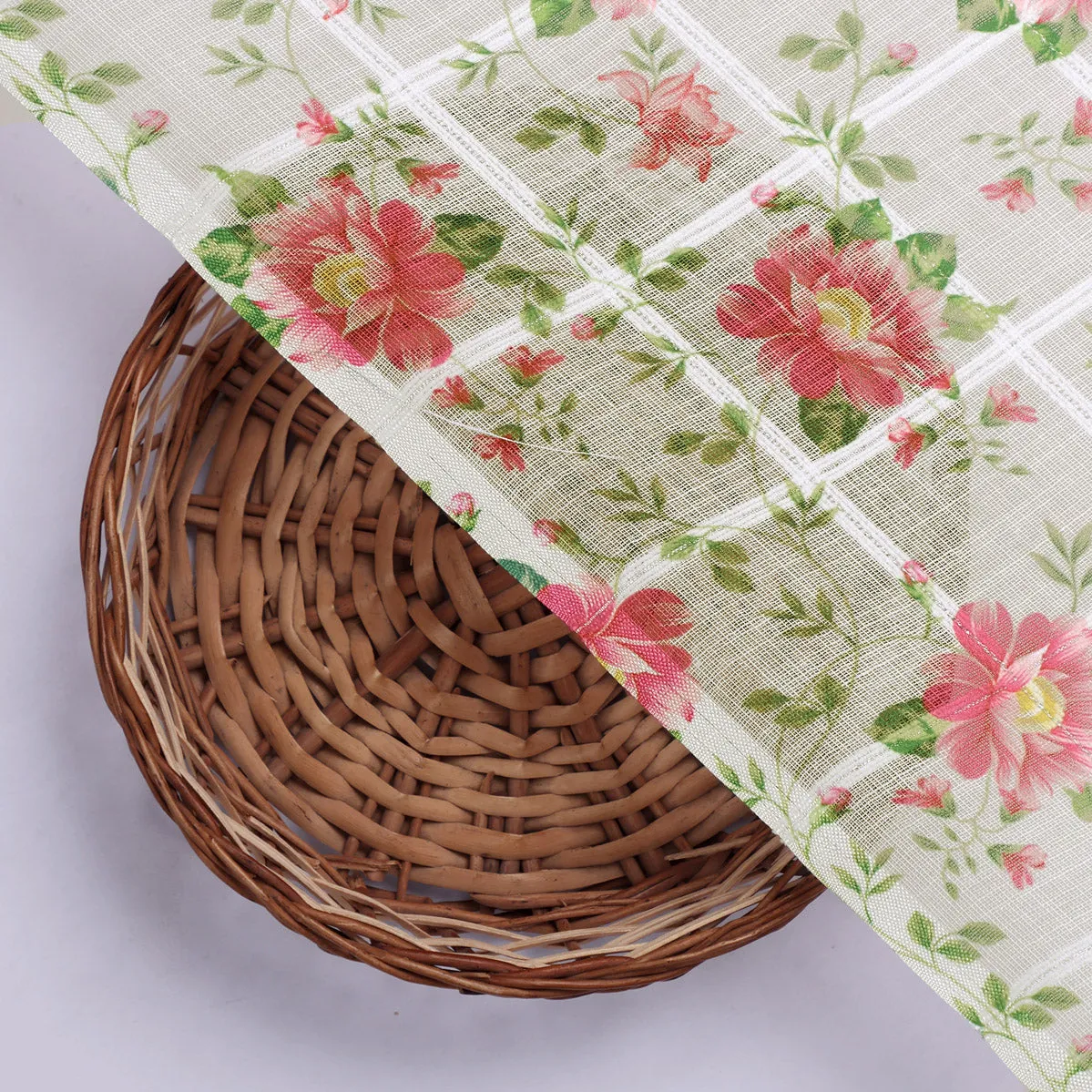 Classy Floral Linen Printed Fabric