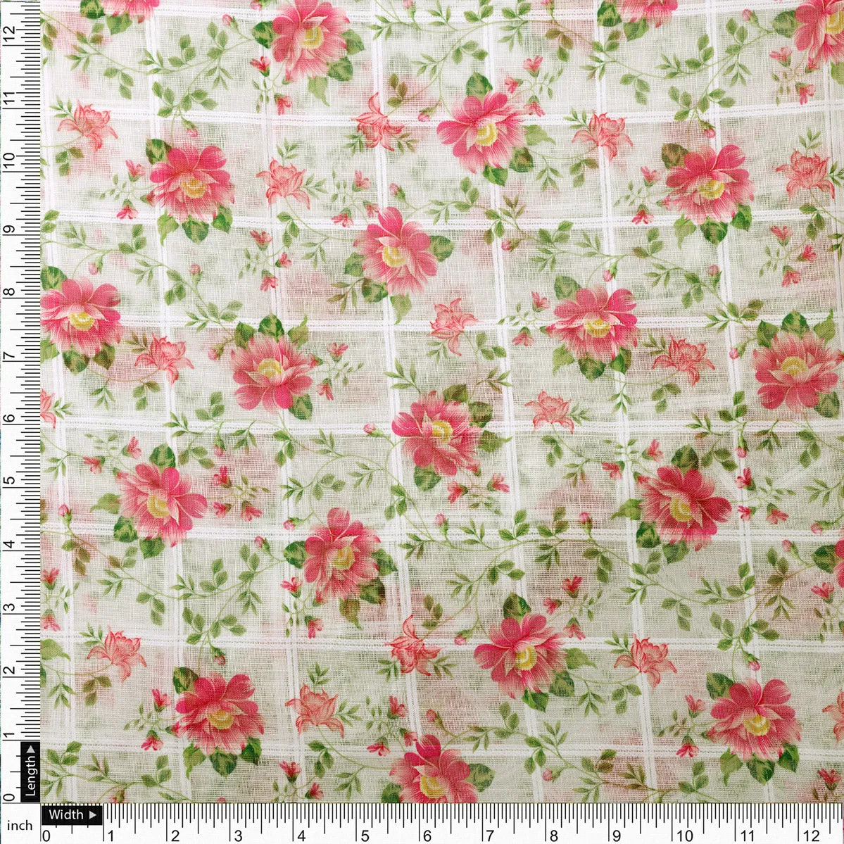 Classy Floral Linen Printed Fabric