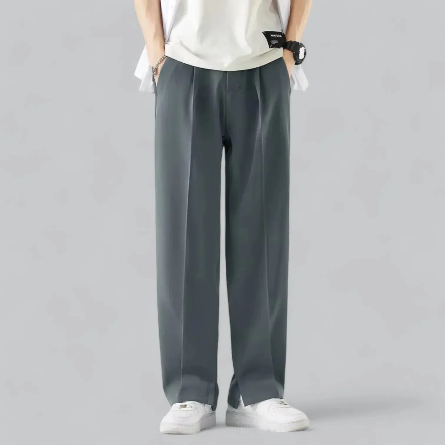 Contemporary Men's Wide-Leg Trousers for Everyday Comfort