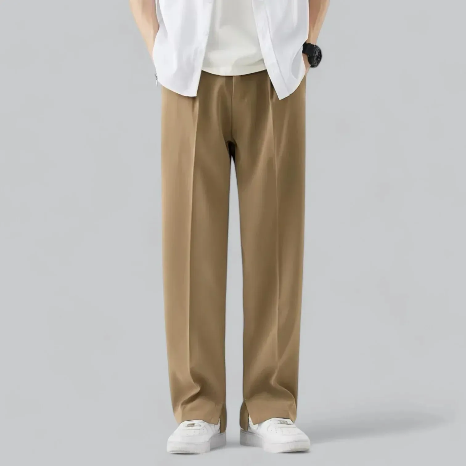 Contemporary Men's Wide-Leg Trousers for Everyday Comfort