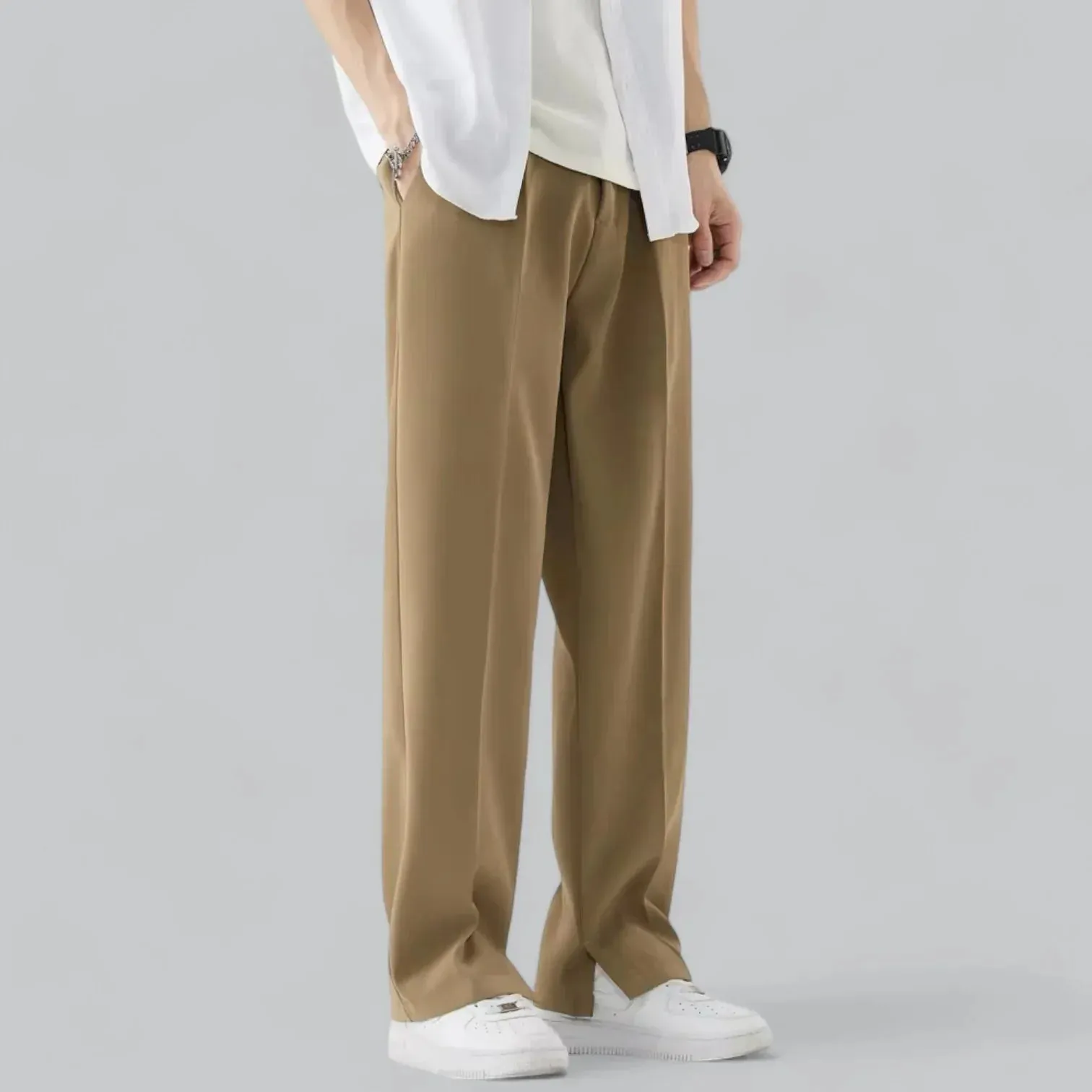 Contemporary Men's Wide-Leg Trousers for Everyday Comfort