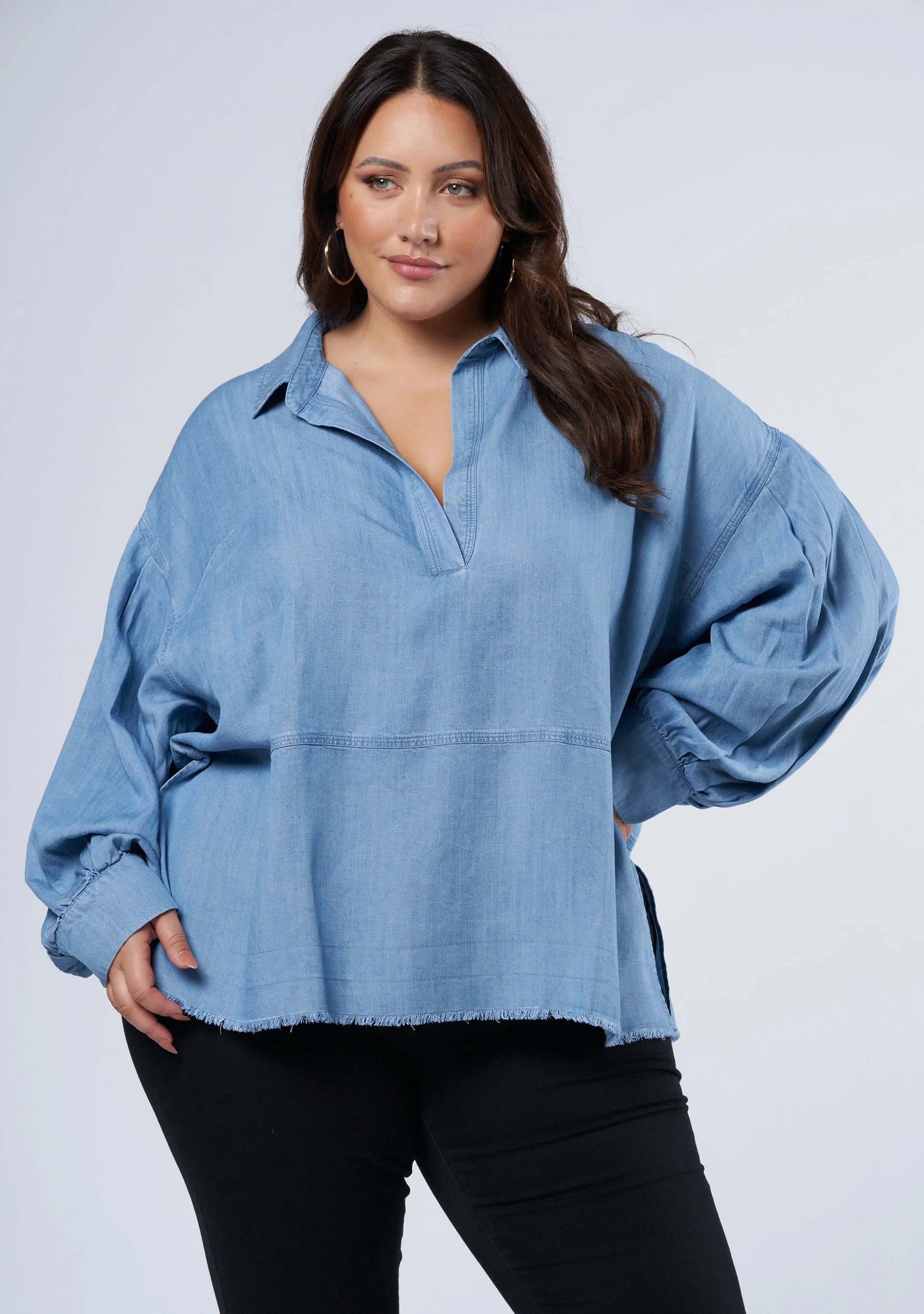 Corbin Chambray Blouse