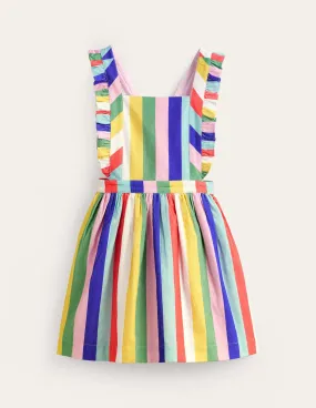 Cord Pinafore Dress-Jam Red / Georgian Blue Stripe