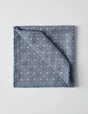 Double Face Silk Pocket Square | Blue