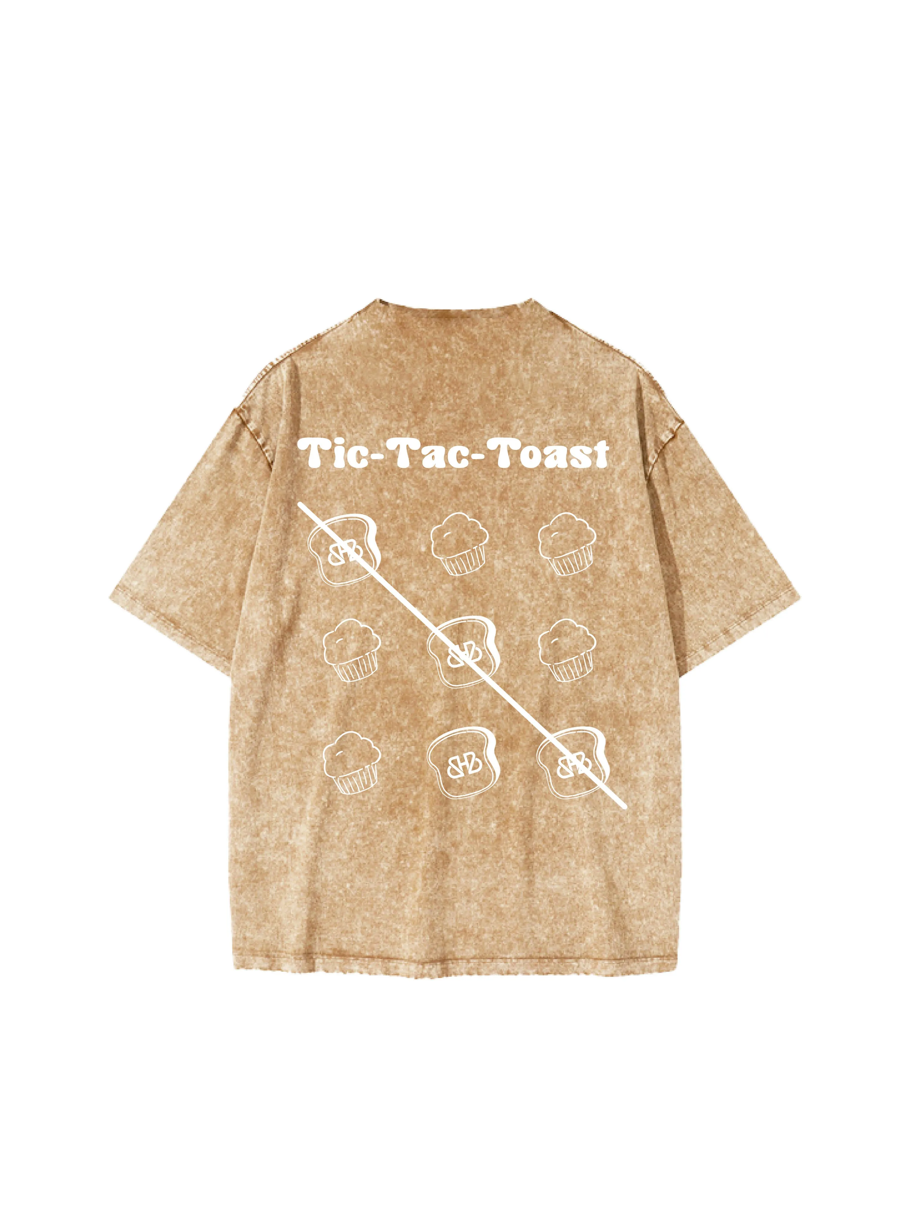 [EM] Toast Tic-Tac-Toe Adult T-Shirt Collection LIGHT KHAKI