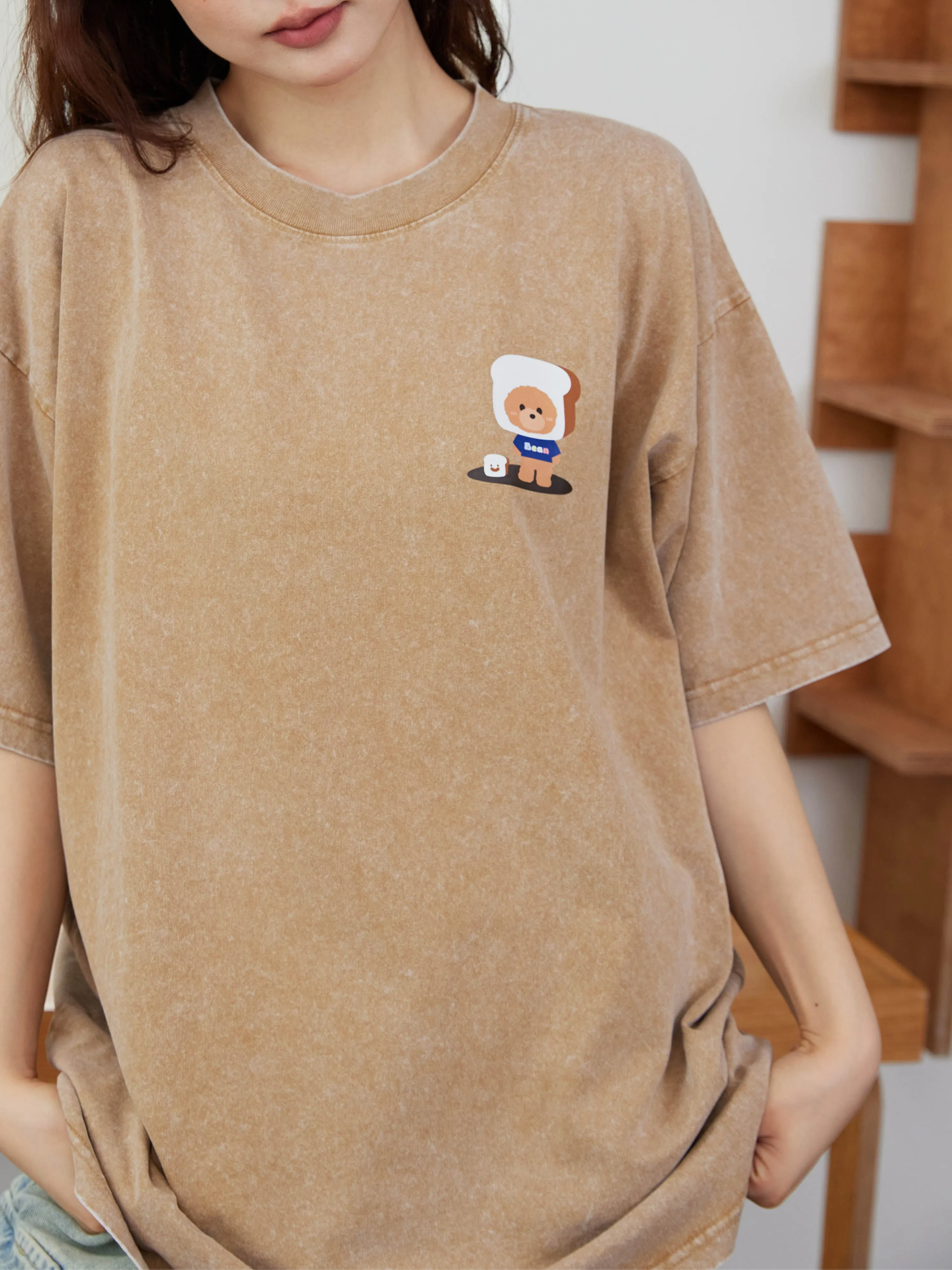 [EM] Toast Tic-Tac-Toe Adult T-Shirt Collection LIGHT KHAKI