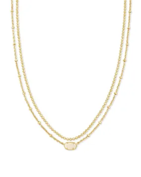 Emilie Multi Strand Necklace Gold - Iridescent Drusy