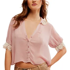 Free People My Love Blouse In Solid Mauve