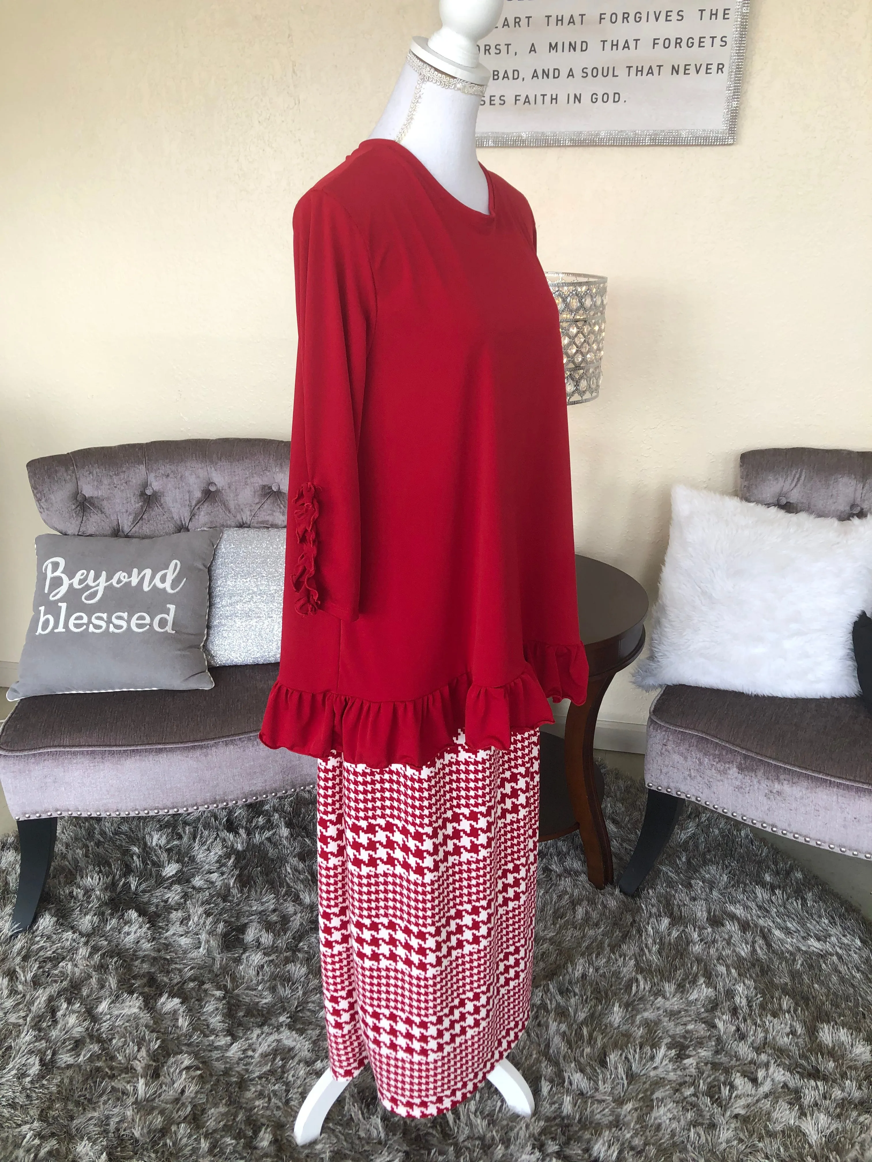 Garnet Red Caroline Skirt