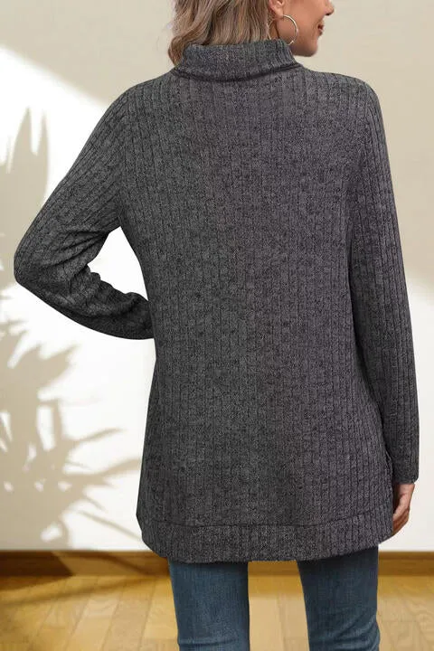 Gentle Slope High Low Thick Turtleneck Sweater