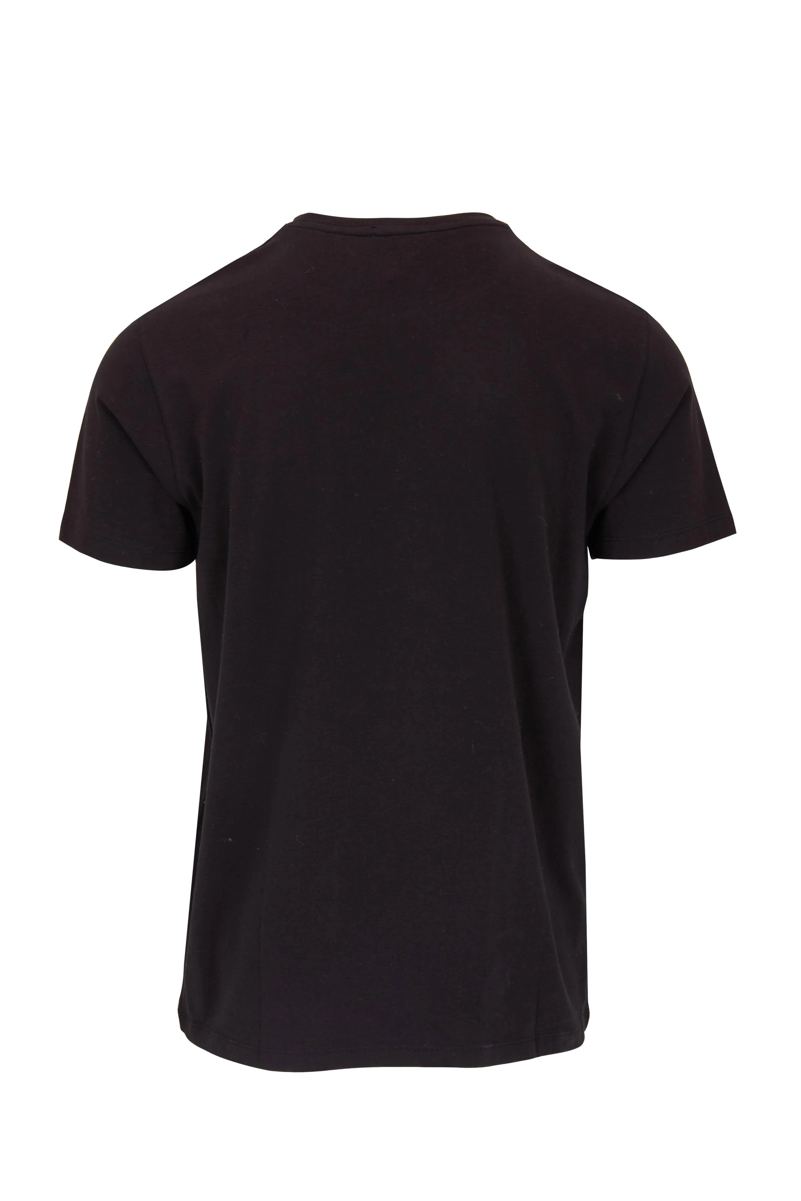 Iconic Black Pima Stretch Short Sleeve Crew Neck - PATRICK ASSARAF