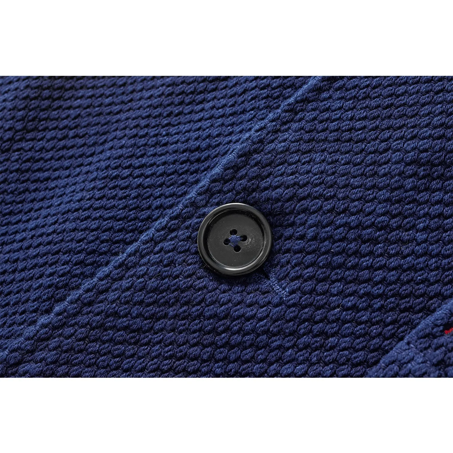 Indigo Sashiko Notch Collar Vest