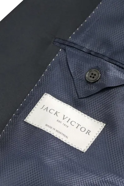 Jack Victor Elwood Paisley Peak Lapel Wool Dinner Jacket | Navy