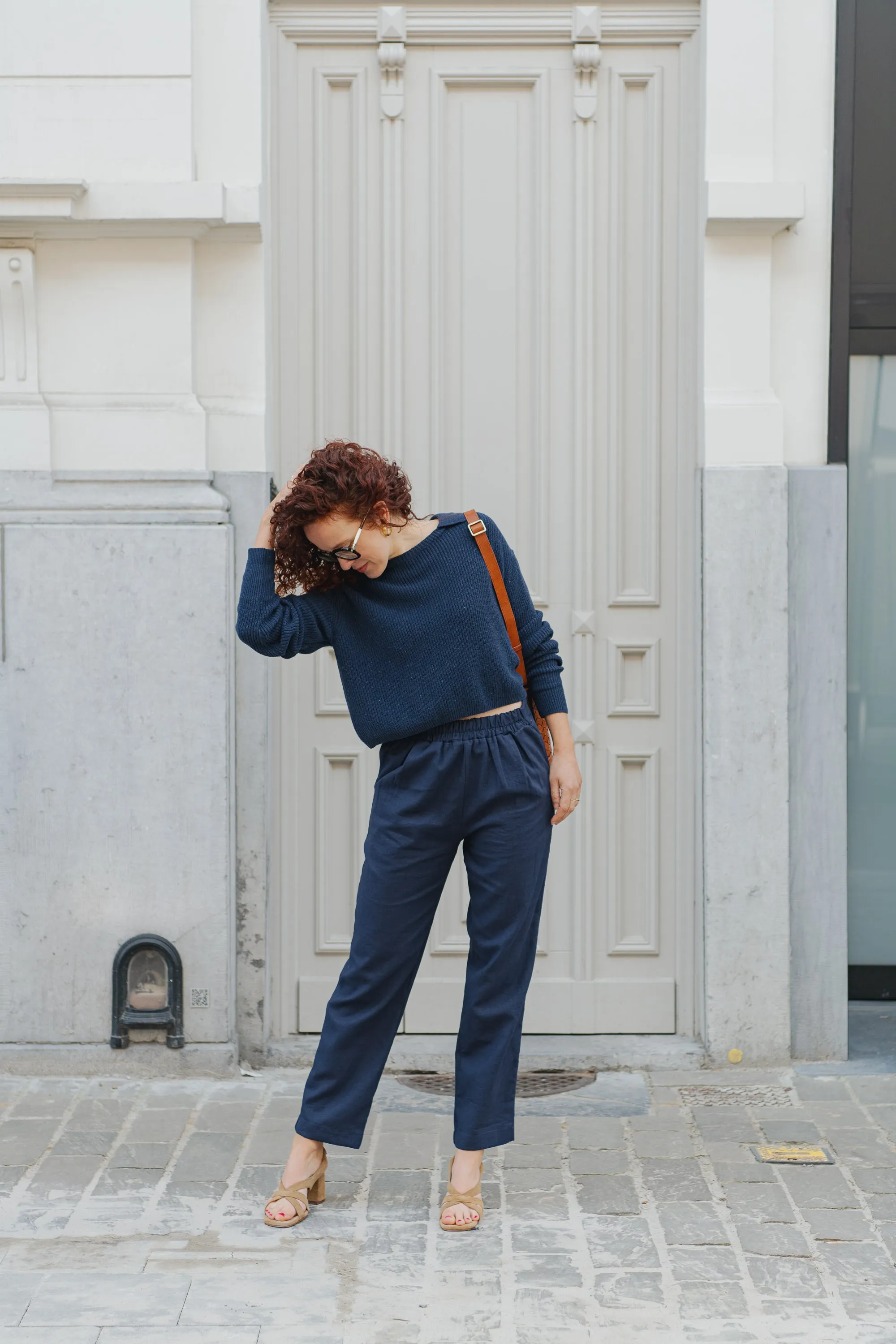 LAST ONE in S - Robinia pants - Blue Canvas Linen