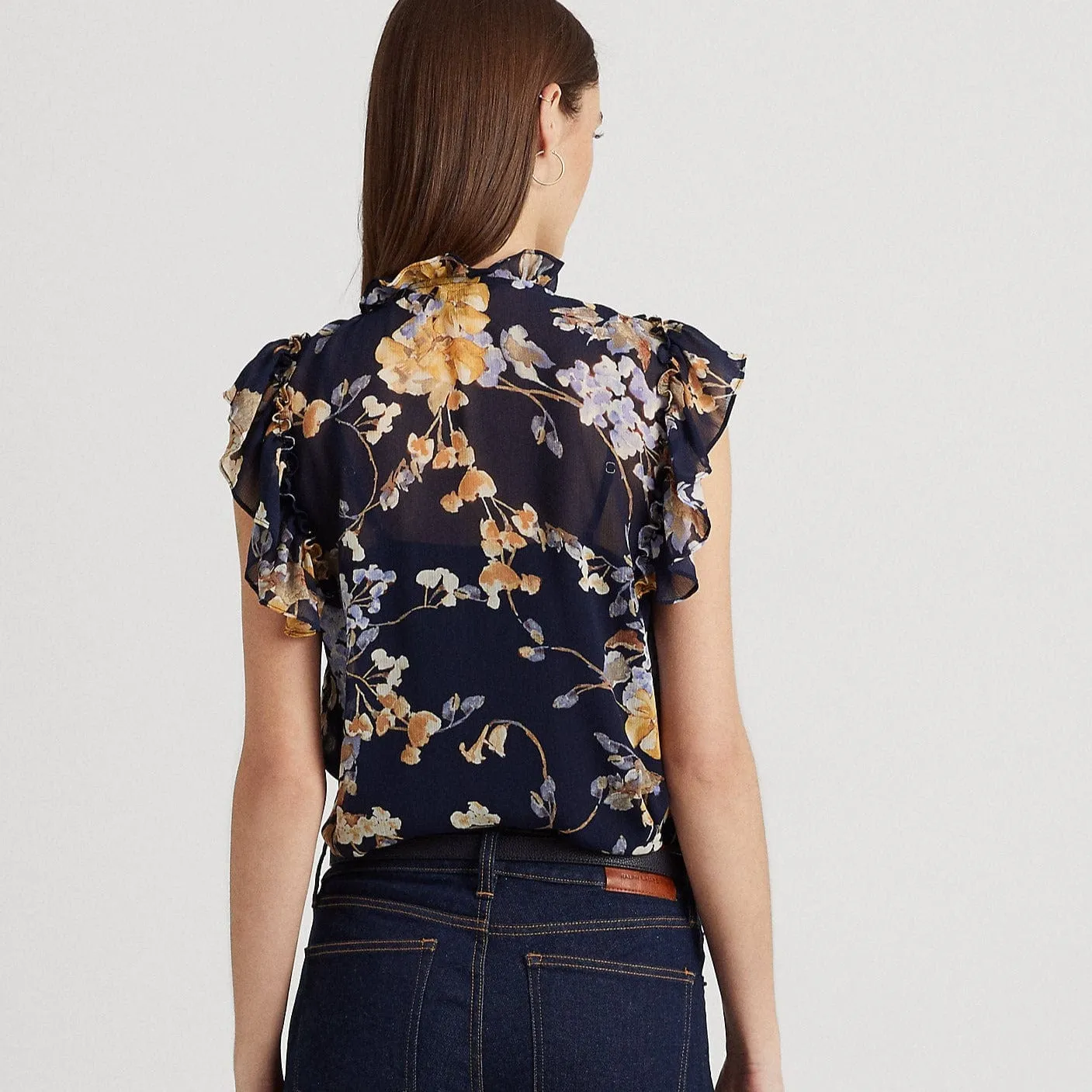 Lauren Ralph Lauren Floral Georgette Sleeveless Shirt