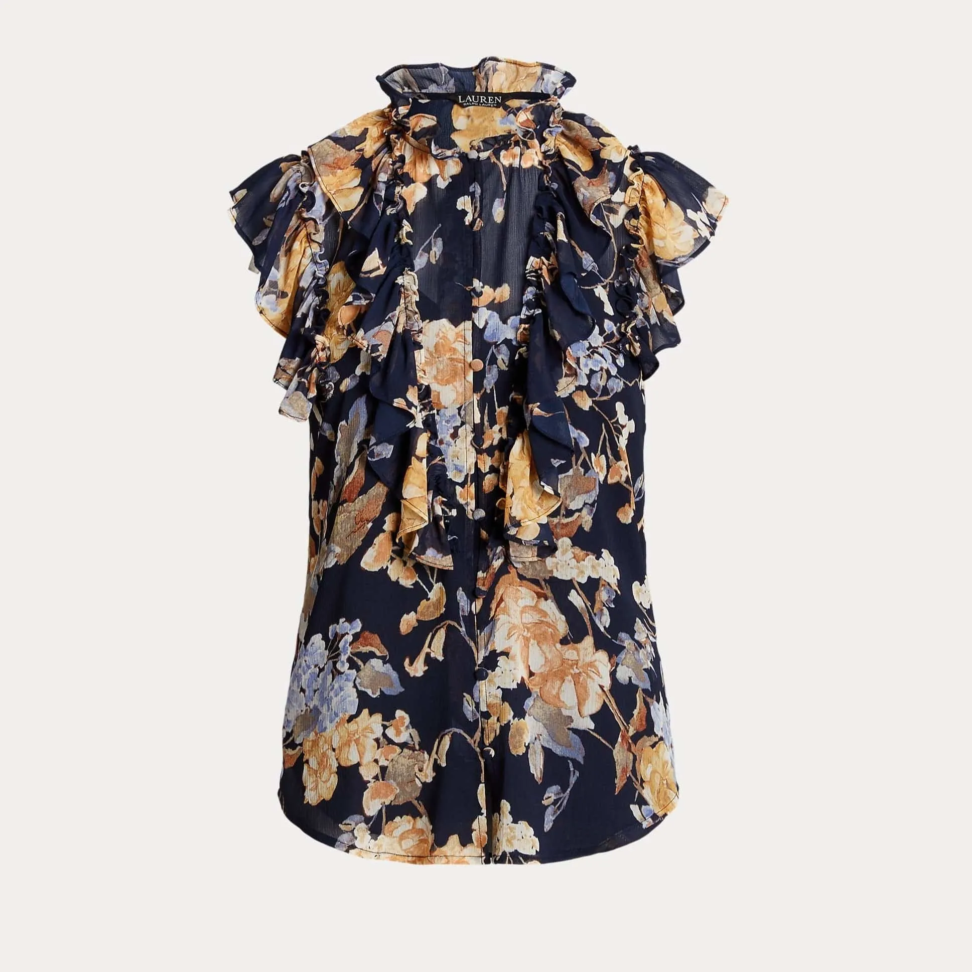 Lauren Ralph Lauren Floral Georgette Sleeveless Shirt