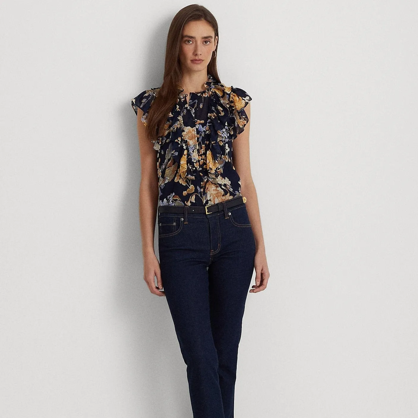 Lauren Ralph Lauren Floral Georgette Sleeveless Shirt