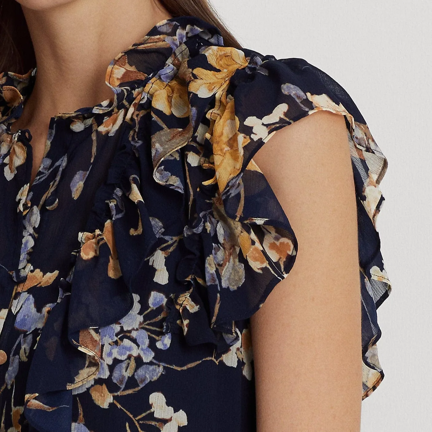 Lauren Ralph Lauren Floral Georgette Sleeveless Shirt