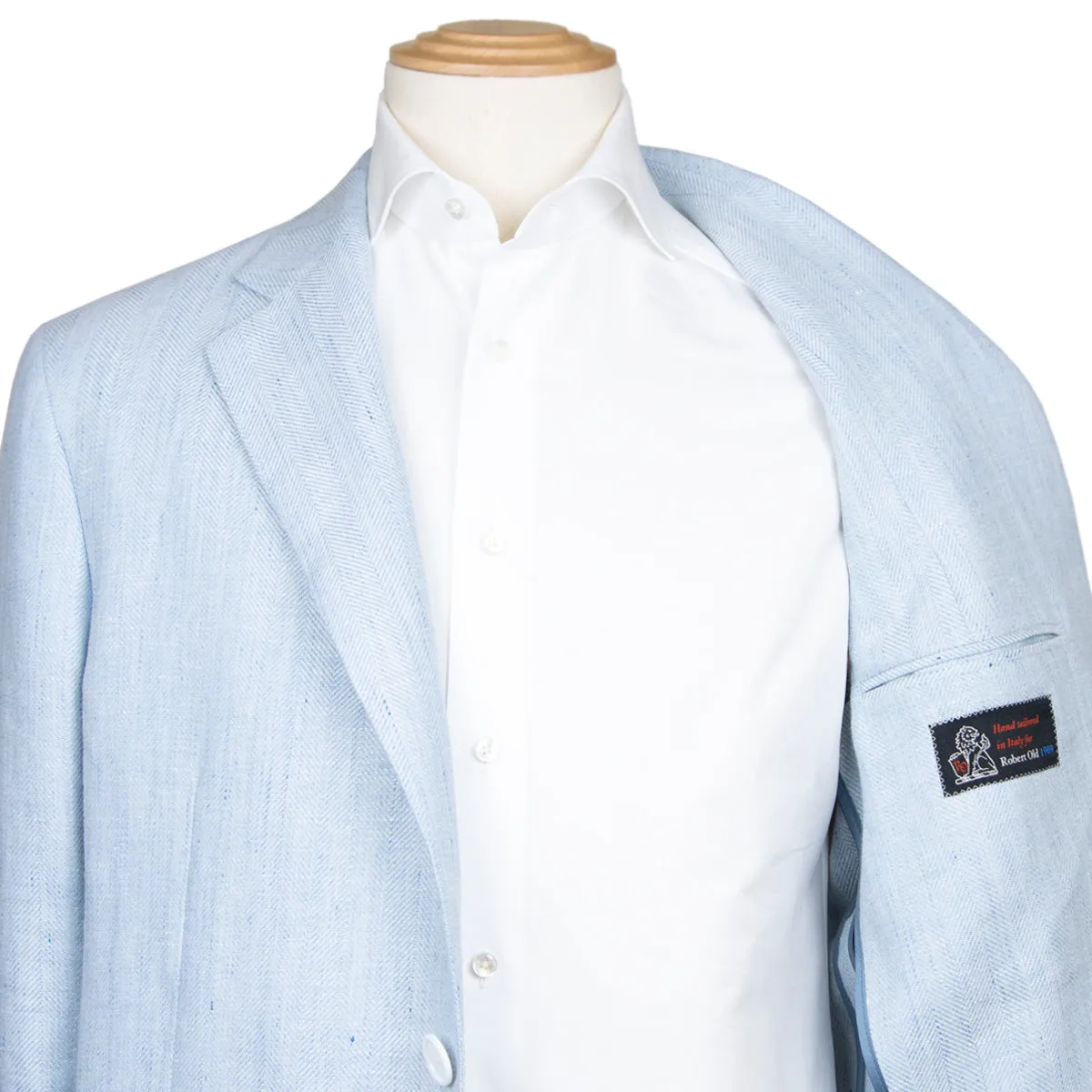 Light Blue Twill Linen & Wool ‘’Jacket In The Box’’