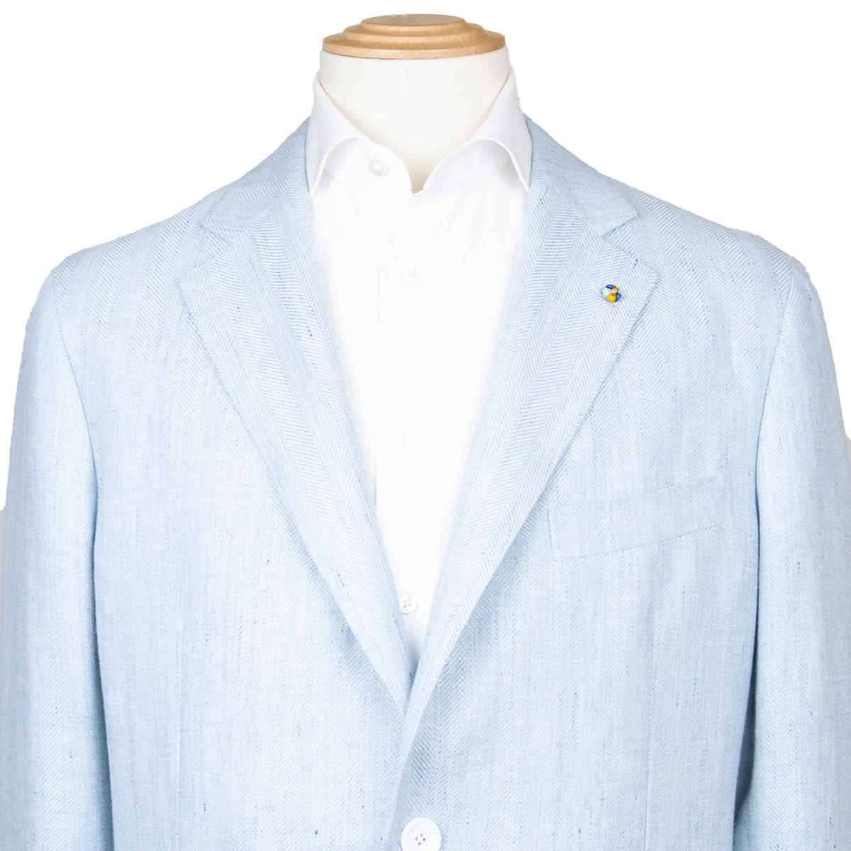 Light Blue Twill Linen & Wool ‘’Jacket In The Box’’