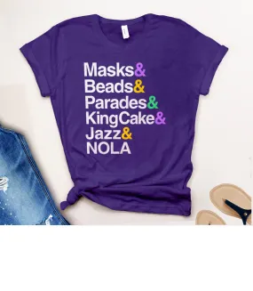 Mardi Gras Tshirt | Women Men Kids or Adult Mardi Gras Shirt