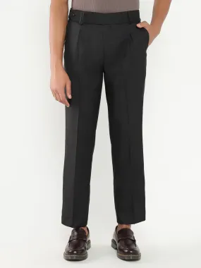 Men Black Solid Formal Trousers