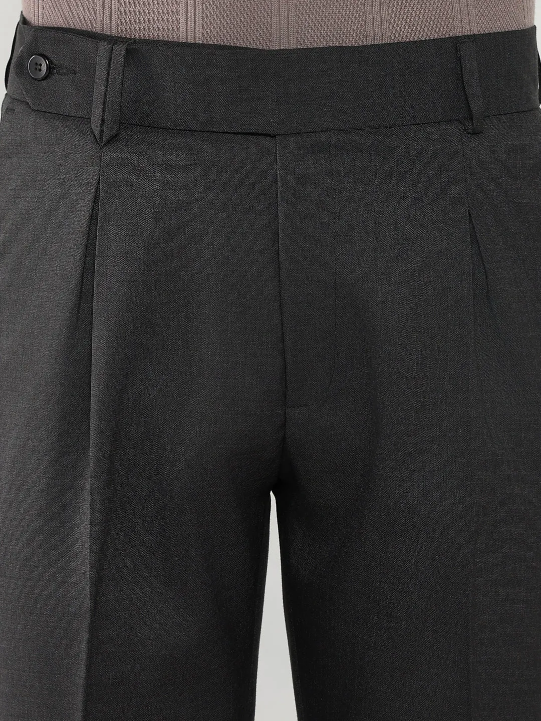 Men Black Solid Formal Trousers