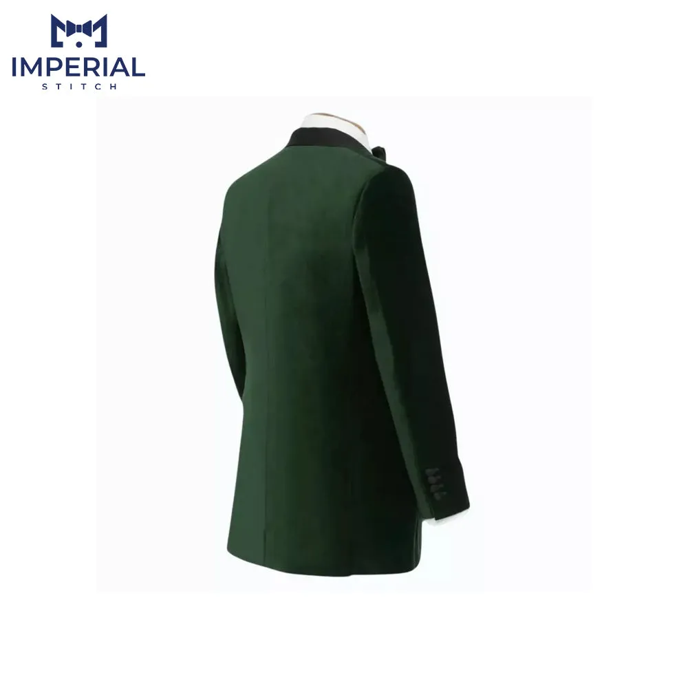 Men’s Modern Blazers Fit Emerald Green Velvet Tuxedo Jacket - Luxurious Formalwear