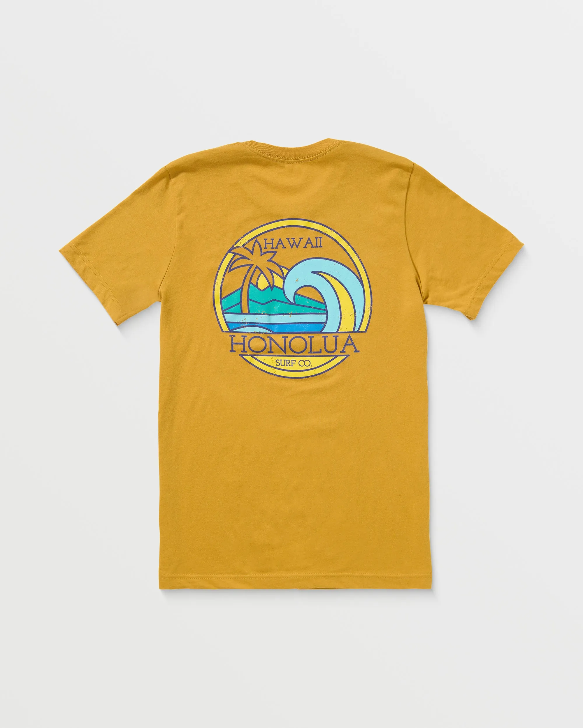 Mens Scenic Lines Short Sleeve Tee - Mustard