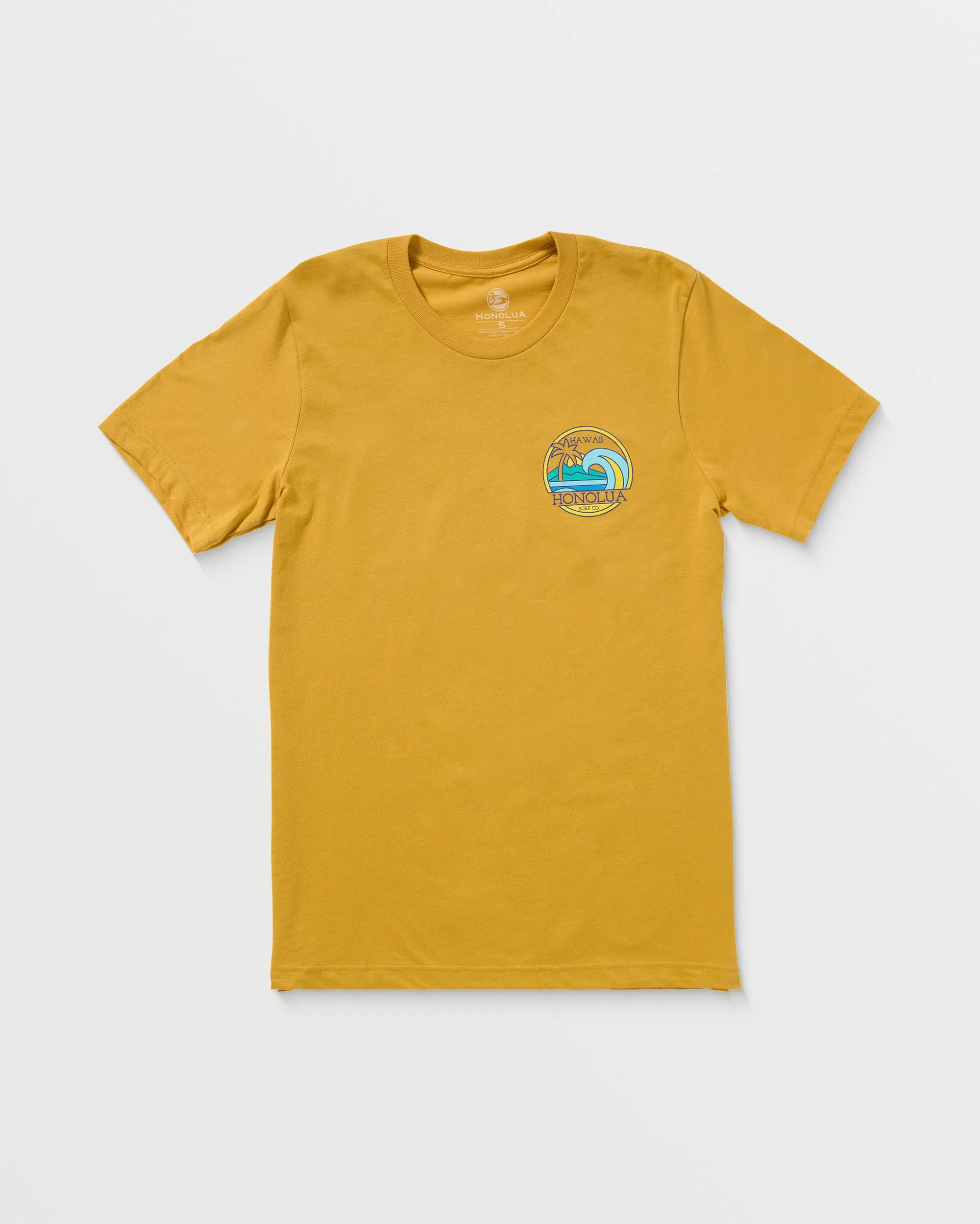 Mens Scenic Lines Short Sleeve Tee - Mustard