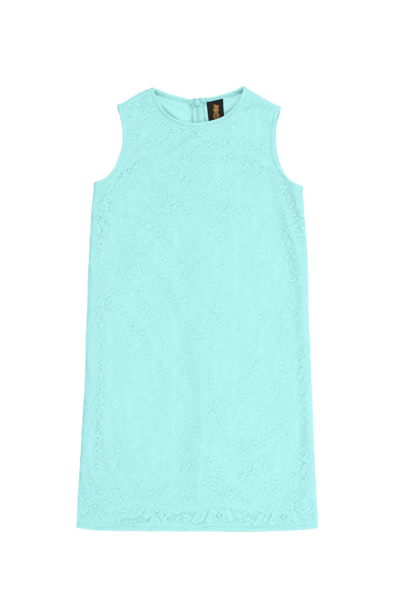 Mint Blue Stretchy Lace Sleeveless Fancy Party Mother Daughter Dress